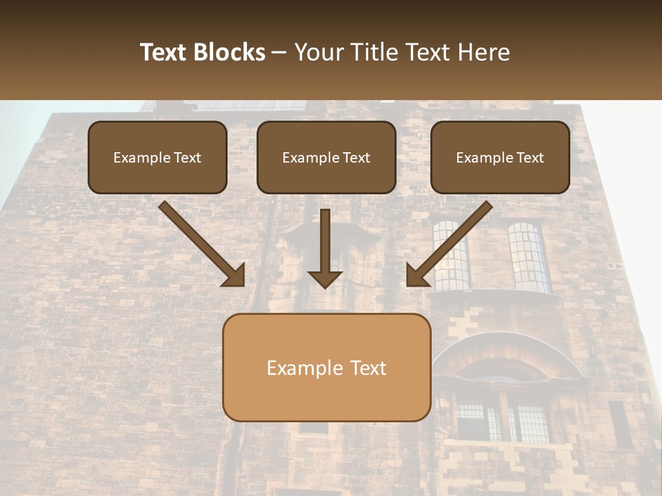 A Tall Brick Building With Windows And A Sky Background PowerPoint Template