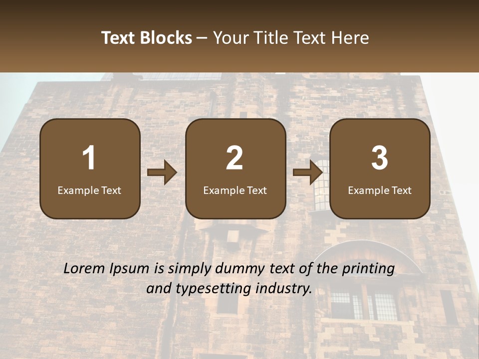 A Tall Brick Building With Windows And A Sky Background PowerPoint Template