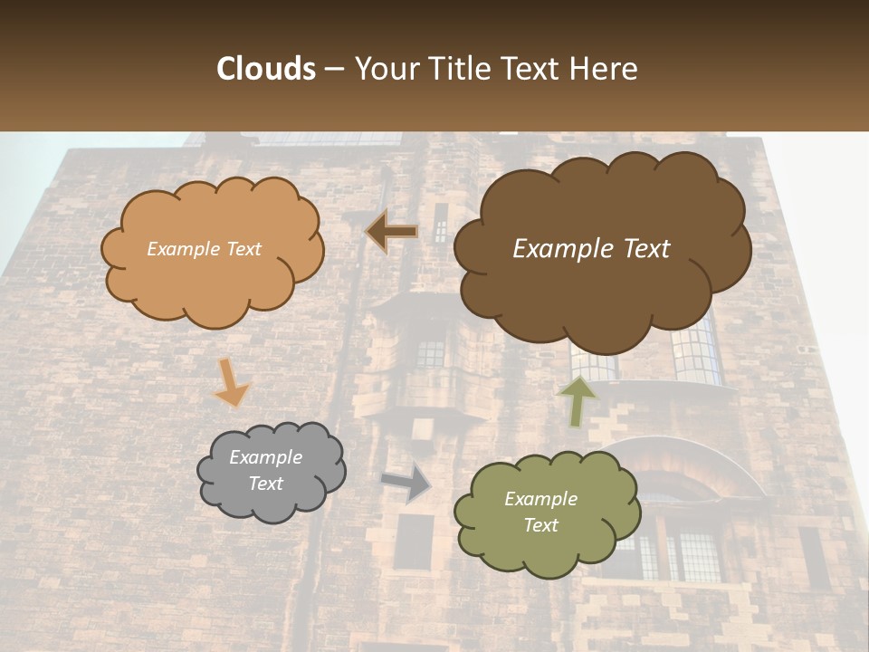 A Tall Brick Building With Windows And A Sky Background PowerPoint Template