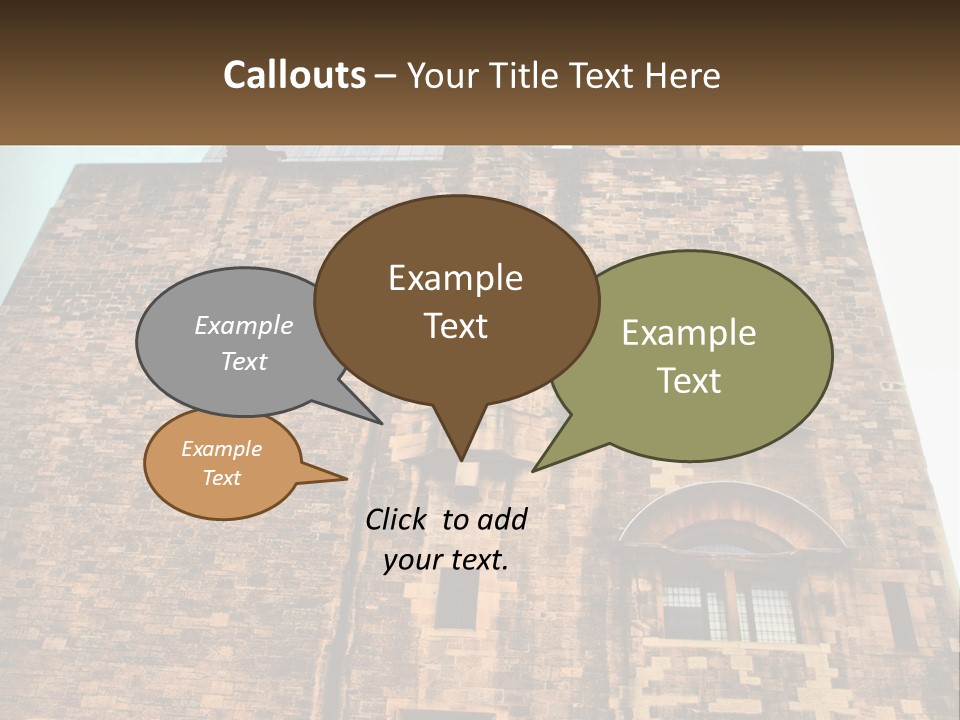 A Tall Brick Building With Windows And A Sky Background PowerPoint Template