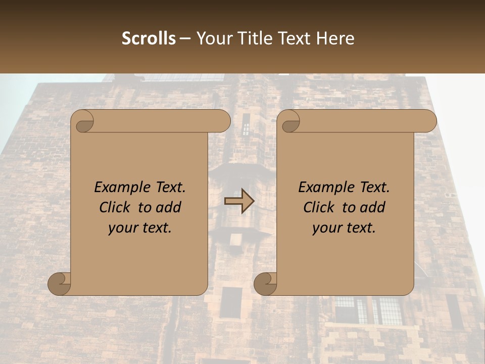 A Tall Brick Building With Windows And A Sky Background PowerPoint Template