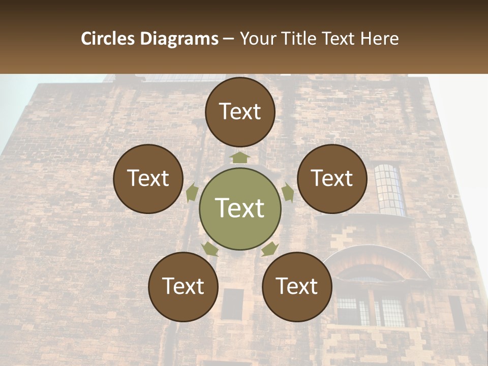 A Tall Brick Building With Windows And A Sky Background PowerPoint Template