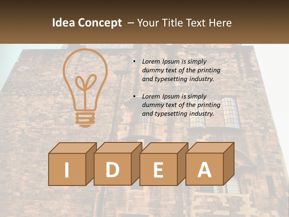 A Tall Brick Building With Windows And A Sky Background PowerPoint Template