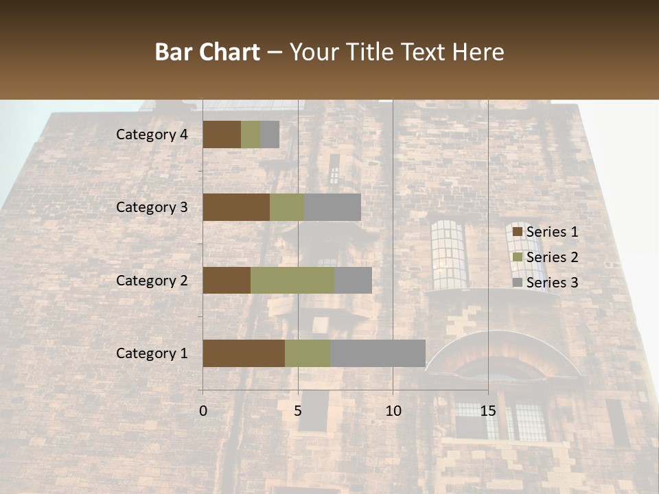 A Tall Brick Building With Windows And A Sky Background PowerPoint Template
