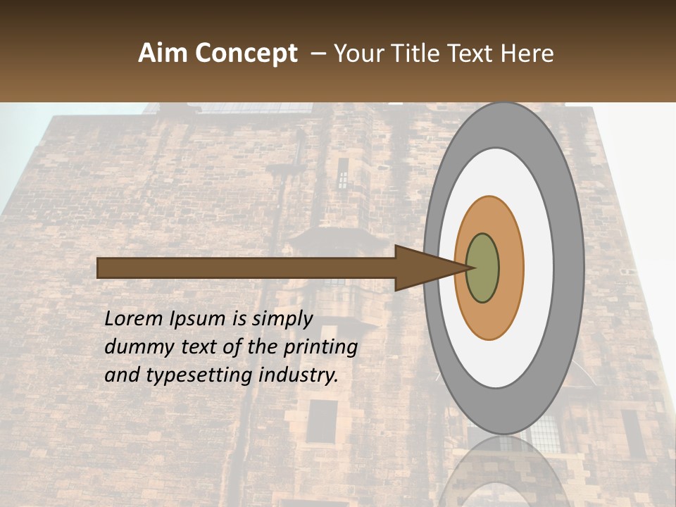 A Tall Brick Building With Windows And A Sky Background PowerPoint Template