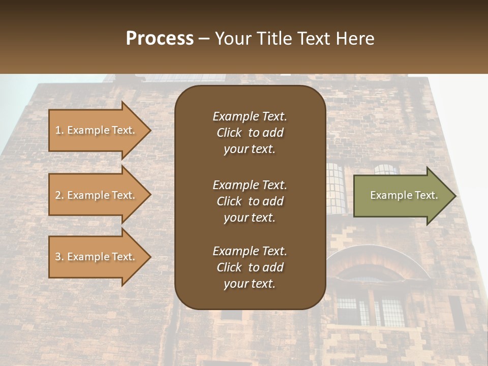 A Tall Brick Building With Windows And A Sky Background PowerPoint Template