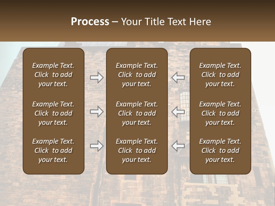 A Tall Brick Building With Windows And A Sky Background PowerPoint Template