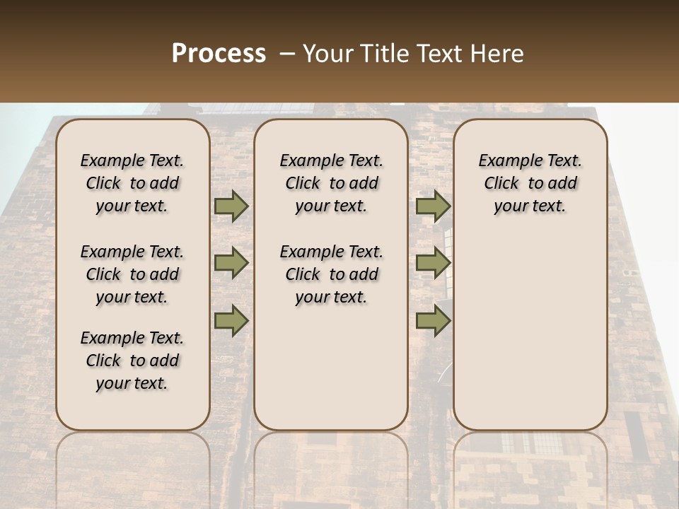 A Tall Brick Building With Windows And A Sky Background PowerPoint Template
