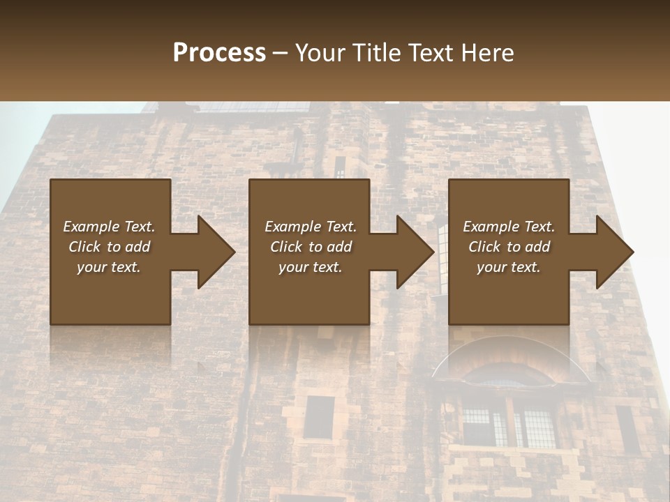 A Tall Brick Building With Windows And A Sky Background PowerPoint Template