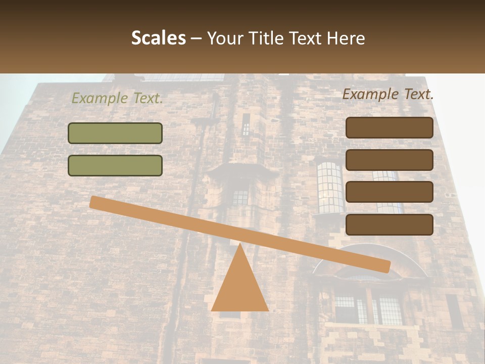 A Tall Brick Building With Windows And A Sky Background PowerPoint Template