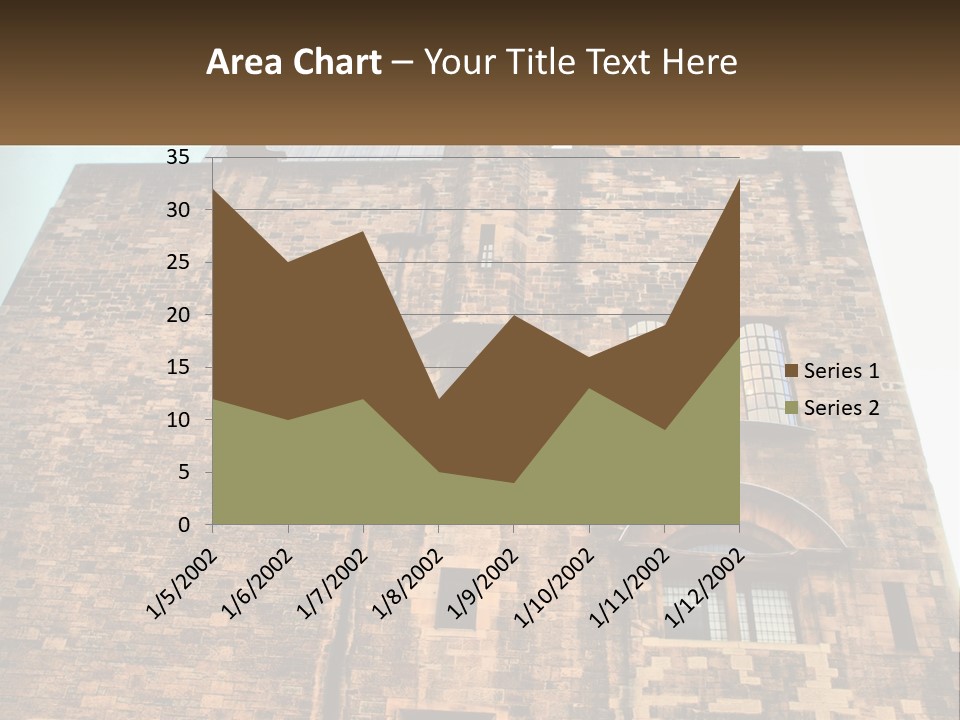 A Tall Brick Building With Windows And A Sky Background PowerPoint Template