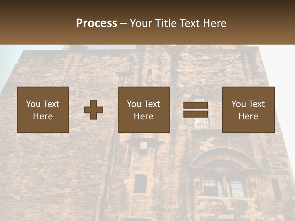 A Tall Brick Building With Windows And A Sky Background PowerPoint Template