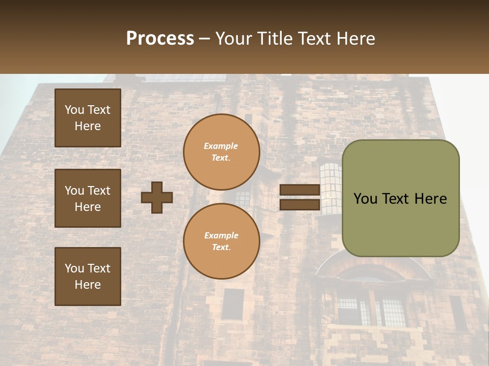 A Tall Brick Building With Windows And A Sky Background PowerPoint Template