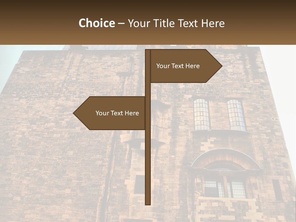 A Tall Brick Building With Windows And A Sky Background PowerPoint Template