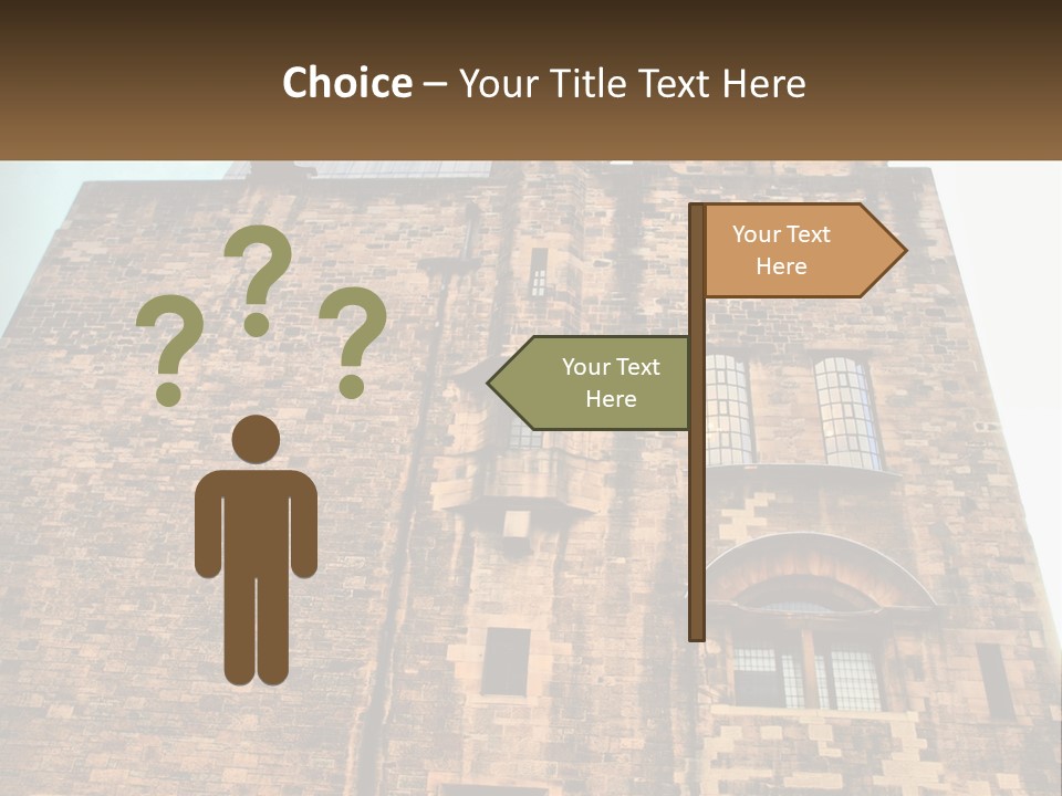 A Tall Brick Building With Windows And A Sky Background PowerPoint Template