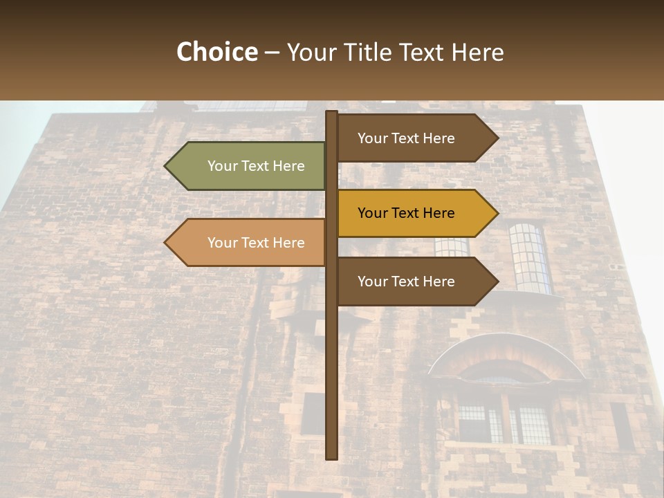 A Tall Brick Building With Windows And A Sky Background PowerPoint Template