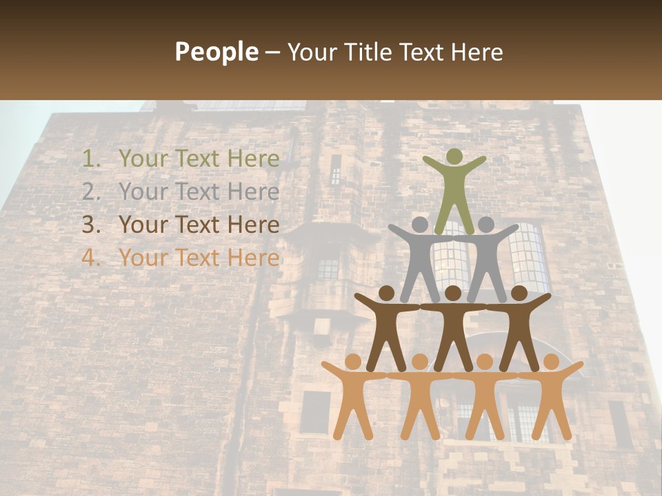 A Tall Brick Building With Windows And A Sky Background PowerPoint Template