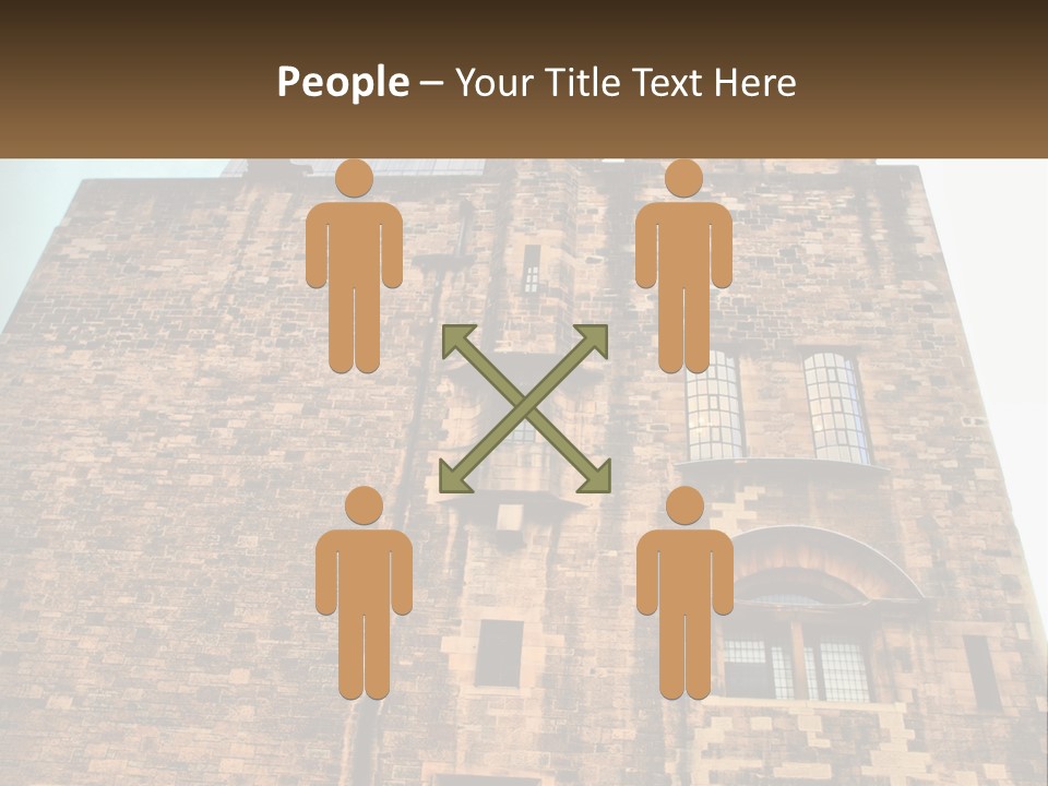 A Tall Brick Building With Windows And A Sky Background PowerPoint Template