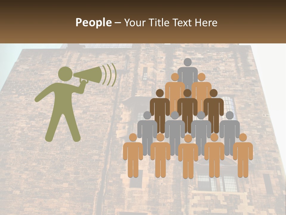 A Tall Brick Building With Windows And A Sky Background PowerPoint Template