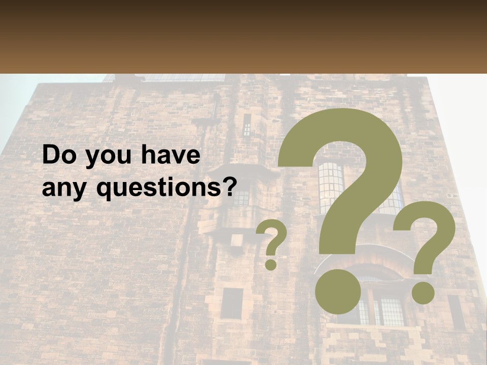 A Tall Brick Building With Windows And A Sky Background PowerPoint Template