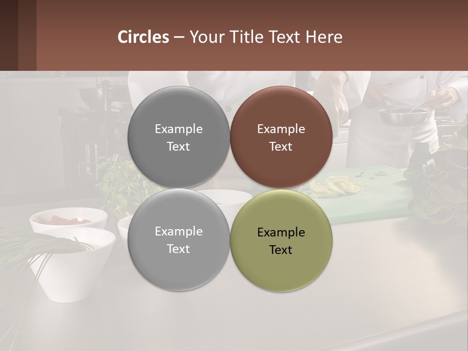 A Group Of Chefs Preparing Food In A Kitchen PowerPoint Template