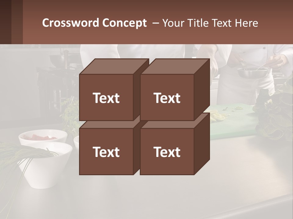 A Group Of Chefs Preparing Food In A Kitchen PowerPoint Template