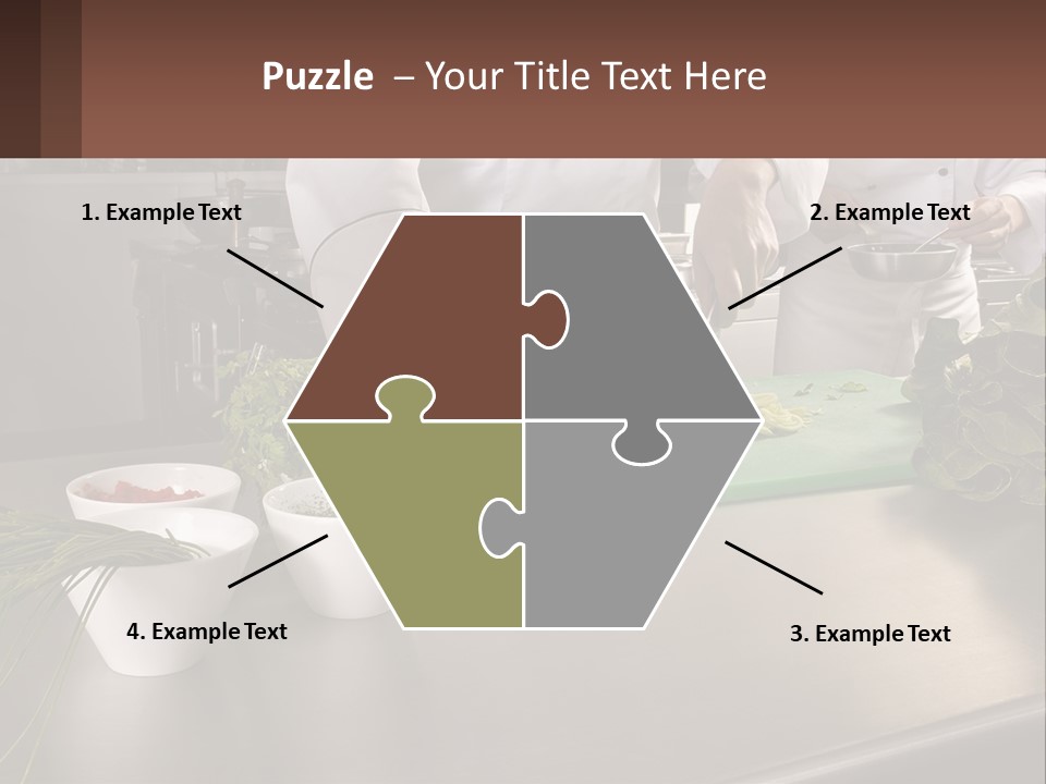 A Group Of Chefs Preparing Food In A Kitchen PowerPoint Template