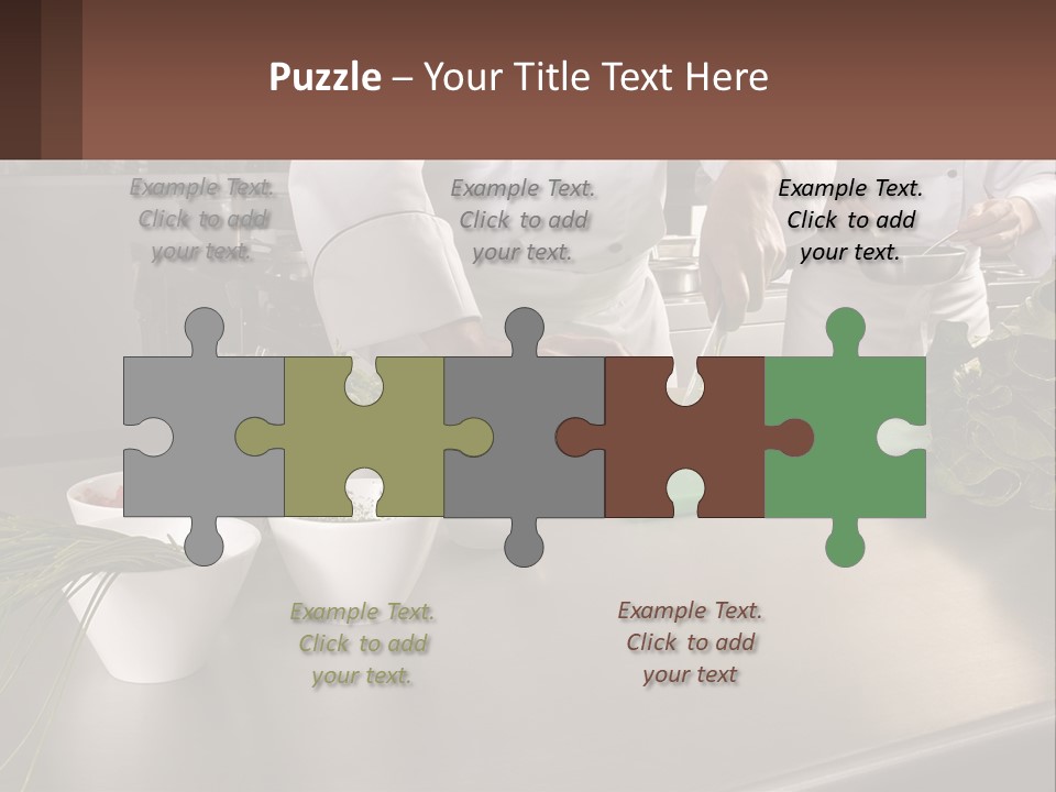 A Group Of Chefs Preparing Food In A Kitchen PowerPoint Template