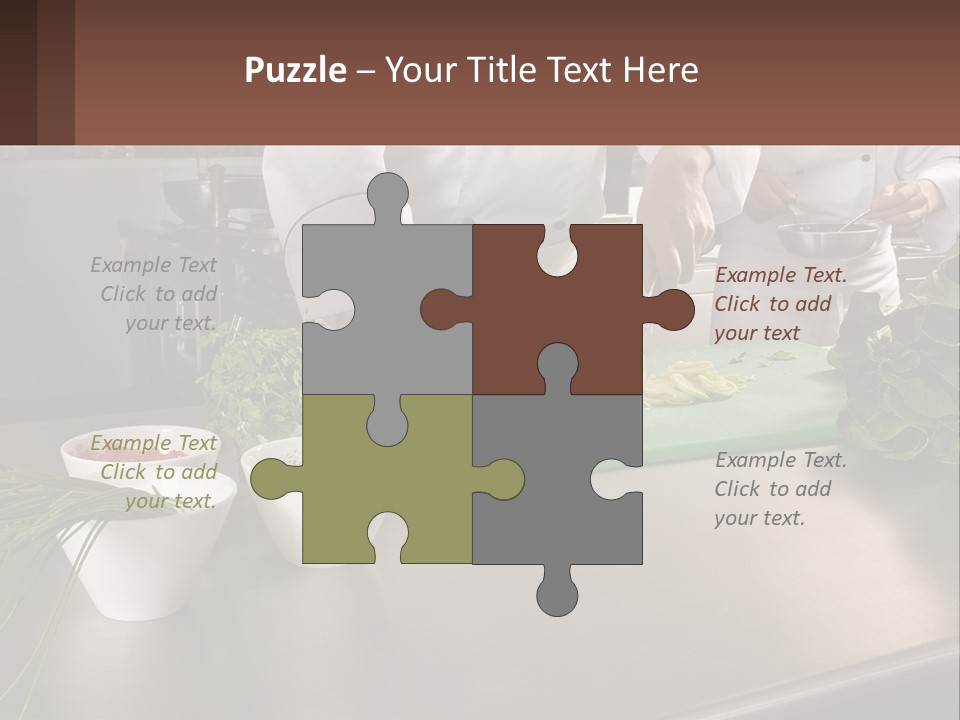 A Group Of Chefs Preparing Food In A Kitchen PowerPoint Template