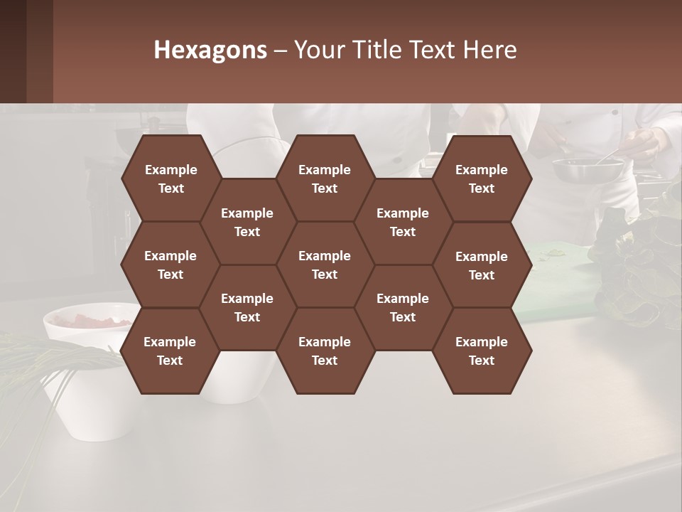 A Group Of Chefs Preparing Food In A Kitchen PowerPoint Template