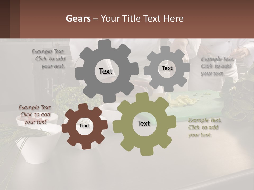 A Group Of Chefs Preparing Food In A Kitchen PowerPoint Template