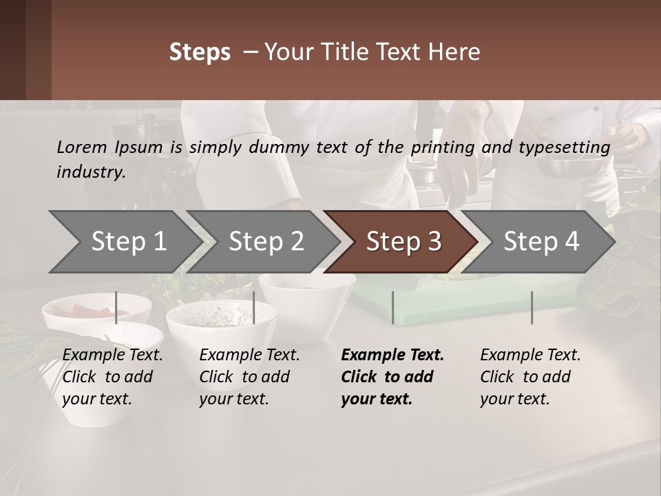 A Group Of Chefs Preparing Food In A Kitchen PowerPoint Template