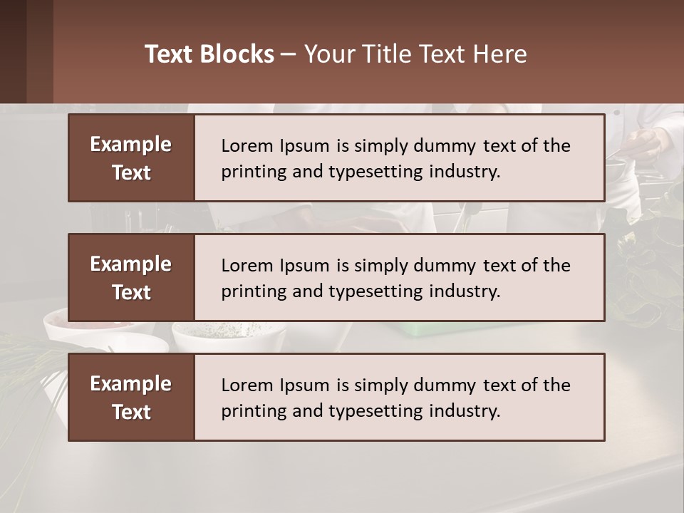 A Group Of Chefs Preparing Food In A Kitchen PowerPoint Template