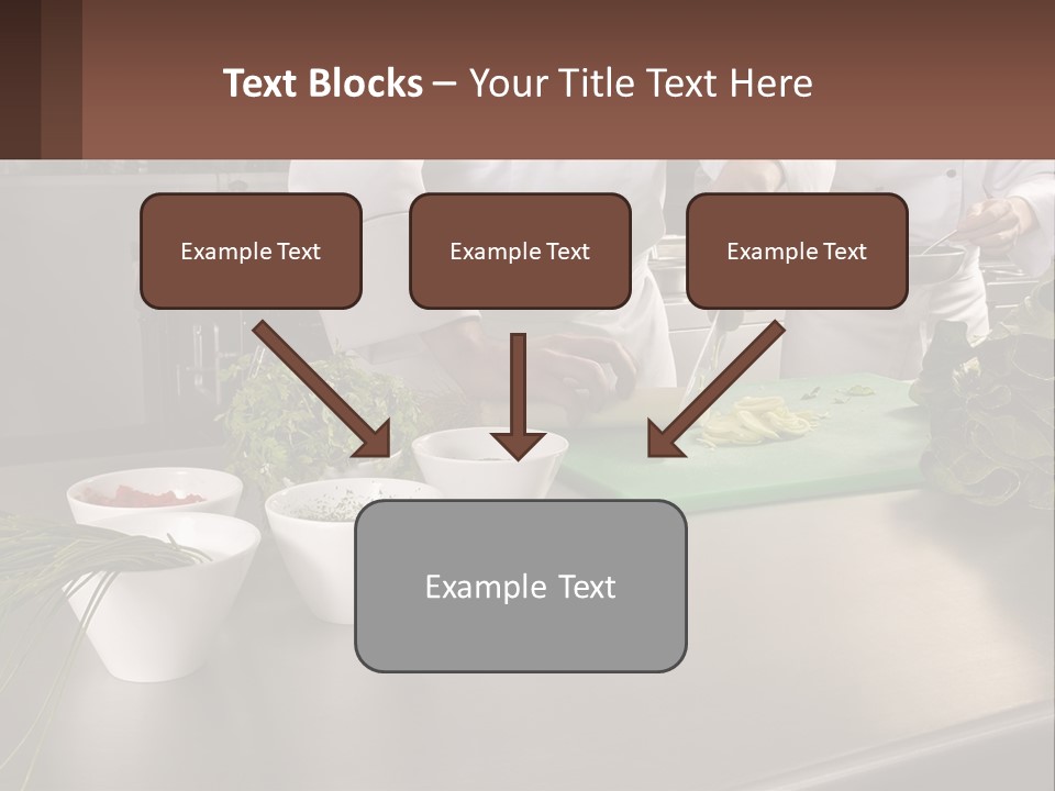 A Group Of Chefs Preparing Food In A Kitchen PowerPoint Template