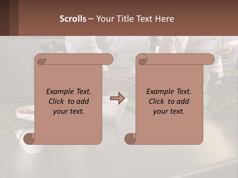 A Group Of Chefs Preparing Food In A Kitchen PowerPoint Template