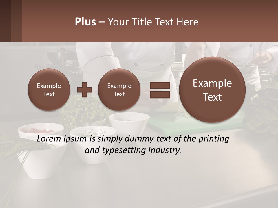 A Group Of Chefs Preparing Food In A Kitchen PowerPoint Template