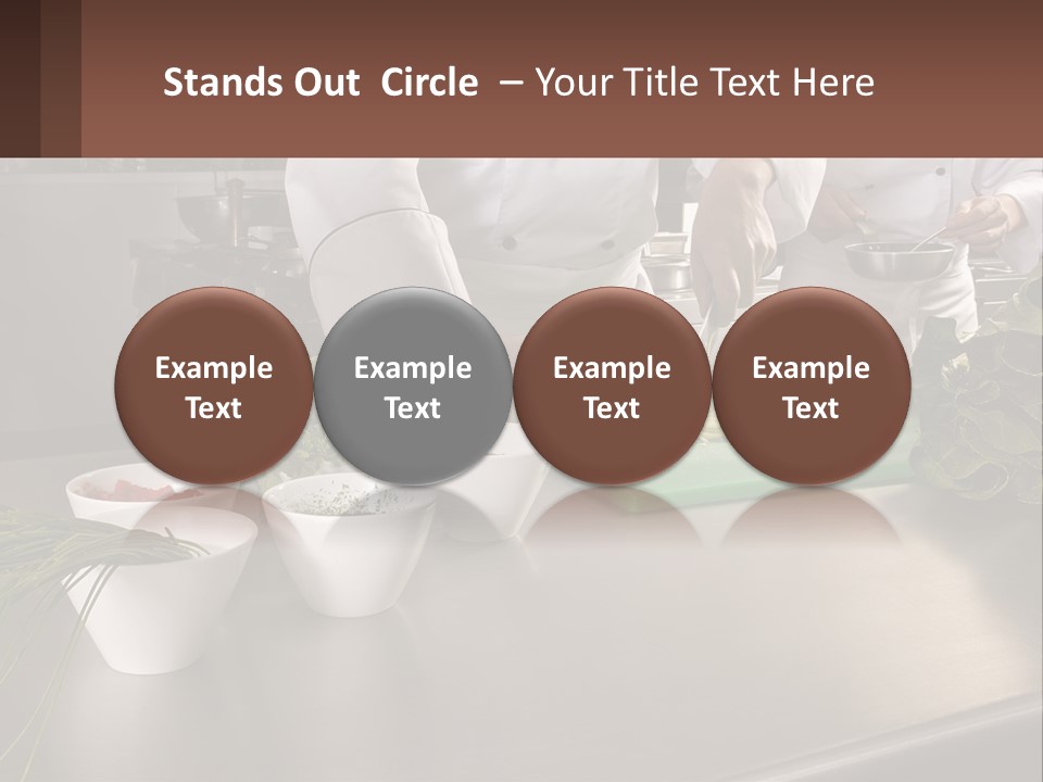 A Group Of Chefs Preparing Food In A Kitchen PowerPoint Template