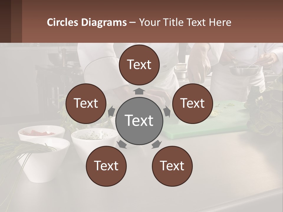 A Group Of Chefs Preparing Food In A Kitchen PowerPoint Template