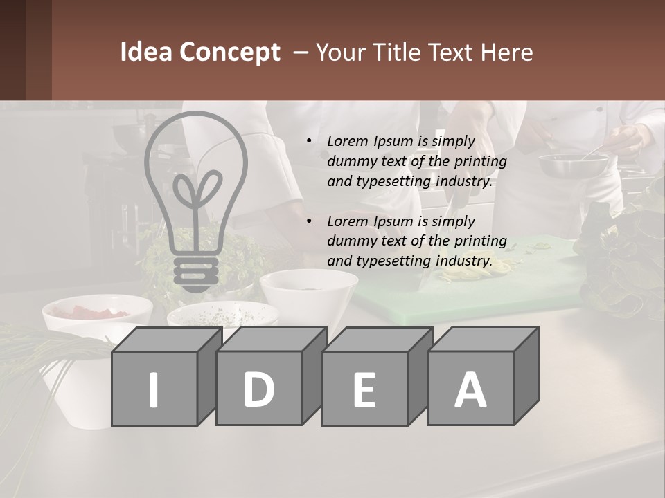 A Group Of Chefs Preparing Food In A Kitchen PowerPoint Template