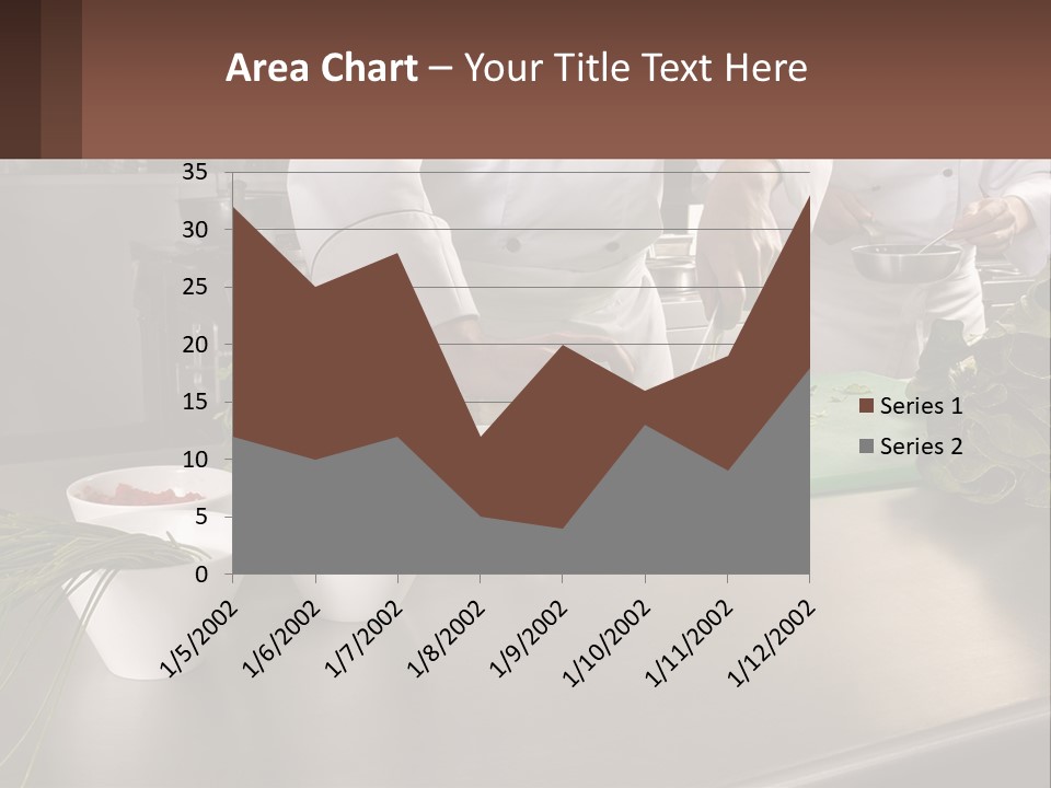 A Group Of Chefs Preparing Food In A Kitchen PowerPoint Template