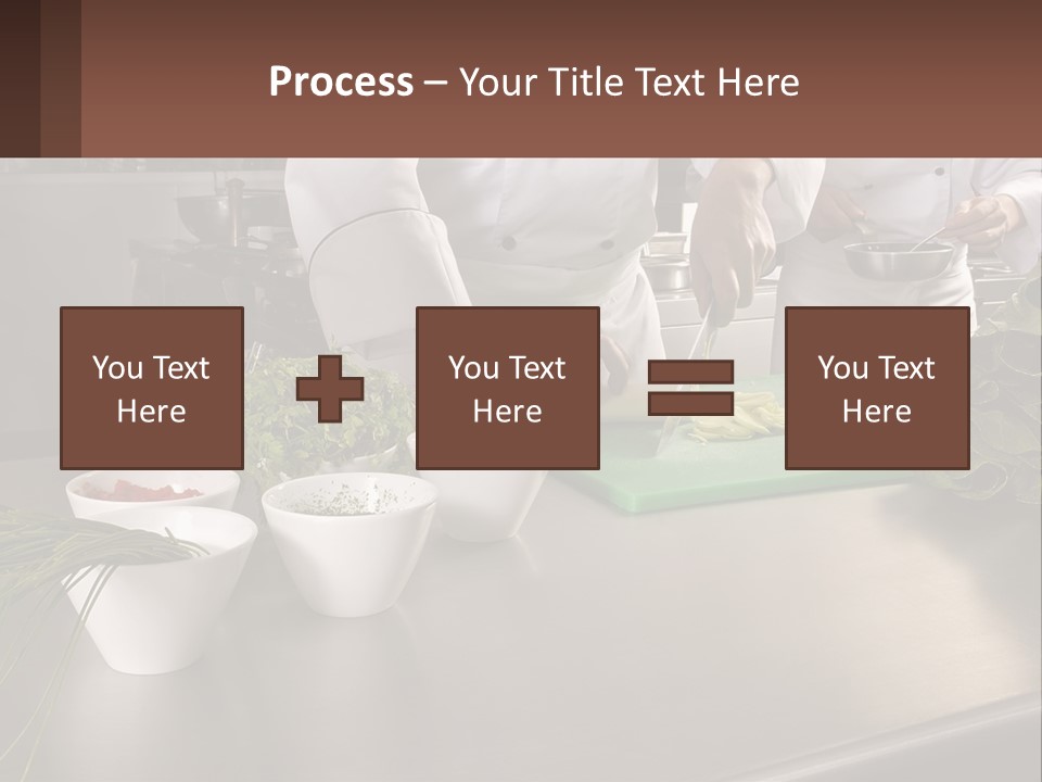 A Group Of Chefs Preparing Food In A Kitchen PowerPoint Template