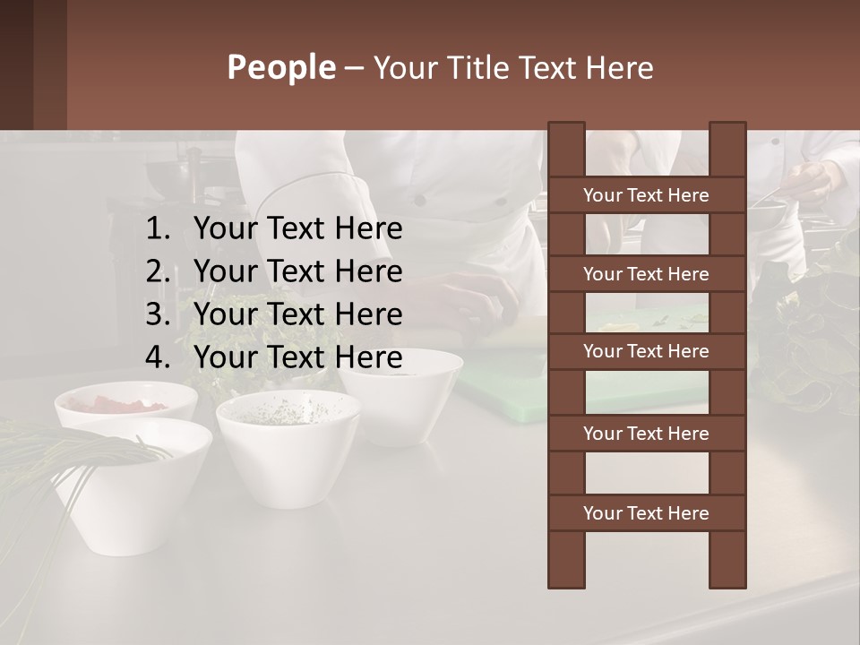 A Group Of Chefs Preparing Food In A Kitchen PowerPoint Template