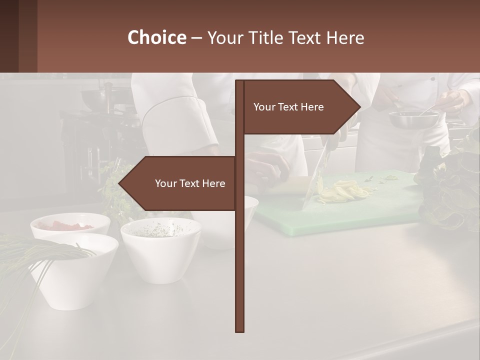 A Group Of Chefs Preparing Food In A Kitchen PowerPoint Template
