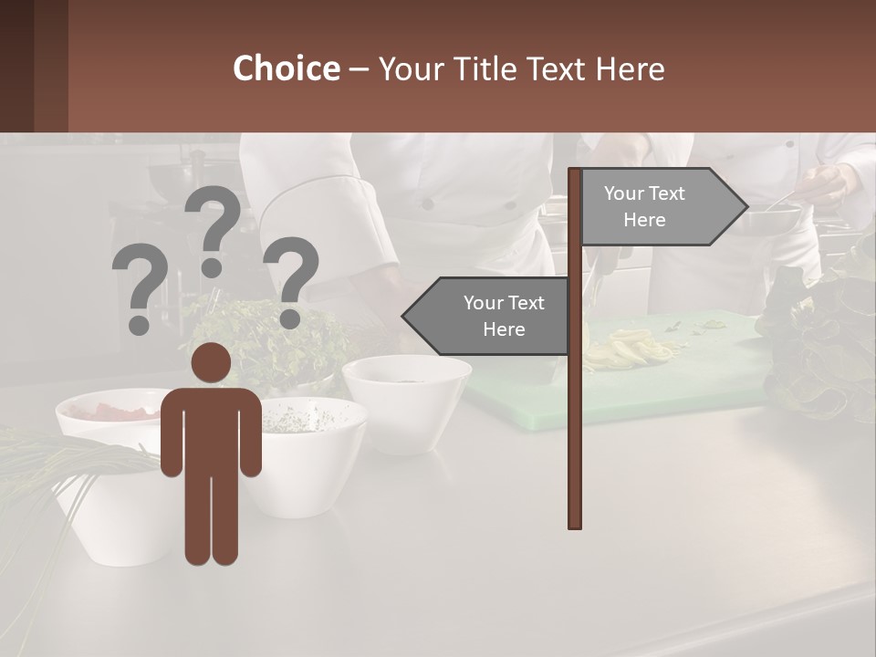 A Group Of Chefs Preparing Food In A Kitchen PowerPoint Template