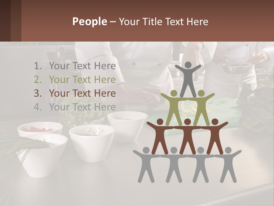 A Group Of Chefs Preparing Food In A Kitchen PowerPoint Template