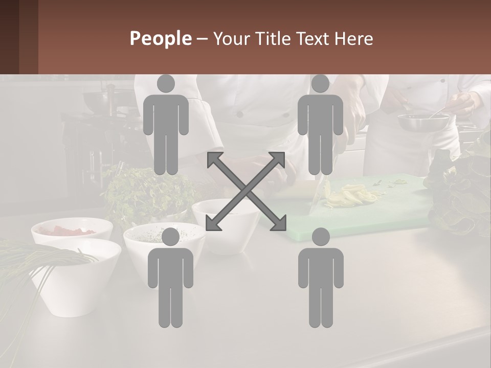 A Group Of Chefs Preparing Food In A Kitchen PowerPoint Template