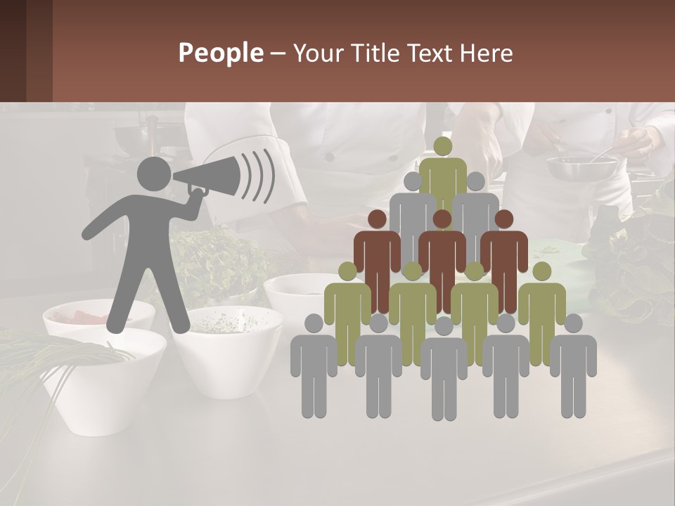 A Group Of Chefs Preparing Food In A Kitchen PowerPoint Template