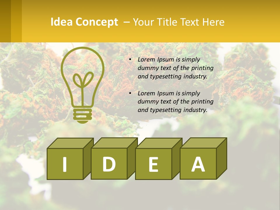 A Pile Of Green Weed Sitting On Top Of A Table PowerPoint Template