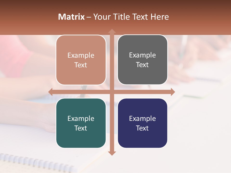 A Group Of People Sitting At A Table Writing On Notebooks PowerPoint Template