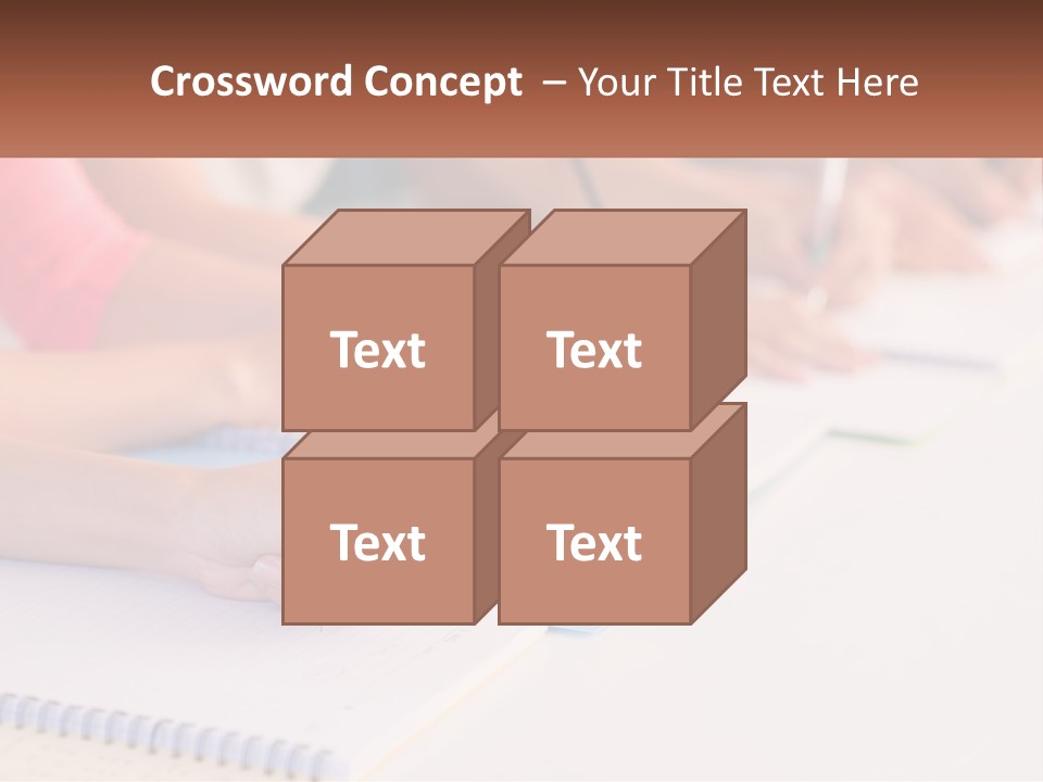 A Group Of People Sitting At A Table Writing On Notebooks PowerPoint Template